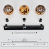 Koyoto  Lampa Sufitowa Szkło 20 cm Złoty, Przezroczysty, 3-punktowe