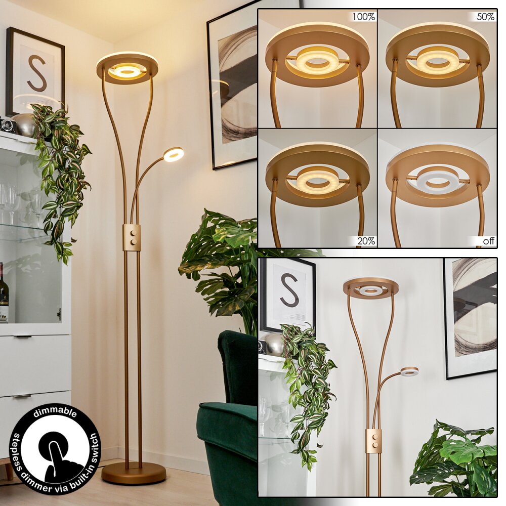 Kimba Lampa Stojąca oświetlająca sufit LED Złoty, 3-punktowe main product photo