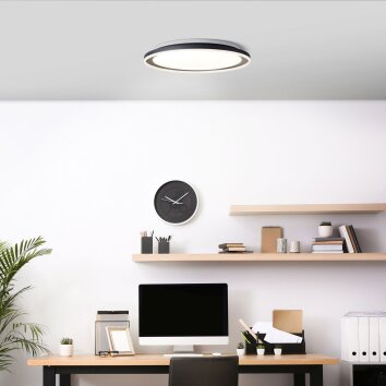 Brilliant Pederson Lampa Sufitowa LED Czarny, Biały, 1-punktowy, Zdalne sterowanie