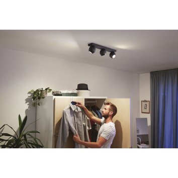 Philips Hue Buckram Lampa Sufitowa LED Czarny, 3-punktowe, Zdalne sterowanie