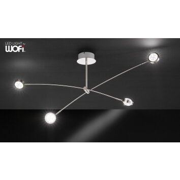 Wofi GAP Lampa Sufitowa LED Nikiel matowy, 8-punktowe