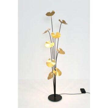 Holländer CONTROVERSA lampa podłogowa LED Brązowy, Złoty, Czarny, 9-punktowe
