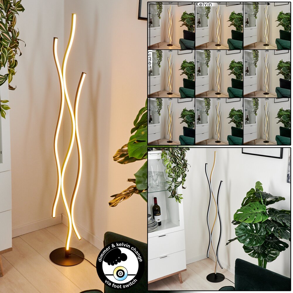 Serlande Lampa Stojąca LED Złoty, Czarny, Biały, 1-punktowy main product photo