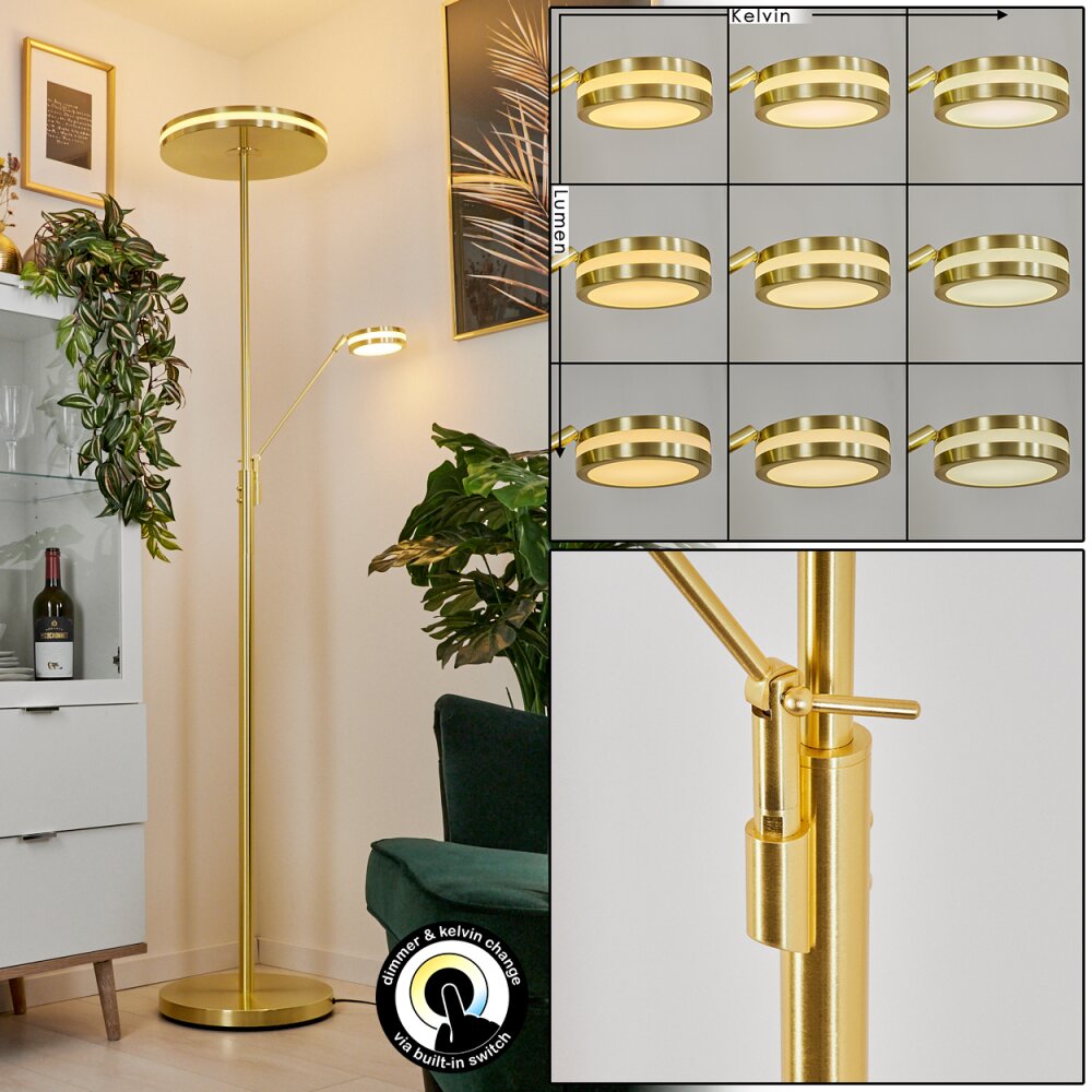 Huallilemu Lampa Stojąca oświetlająca sufit LED Mosiądz, 2-punktowe main product photo