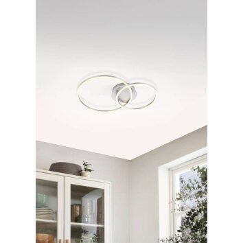 Eglo PALMAVES Lampa Sufitowa LED Nikiel matowy, Srebrny, 2-punktowe