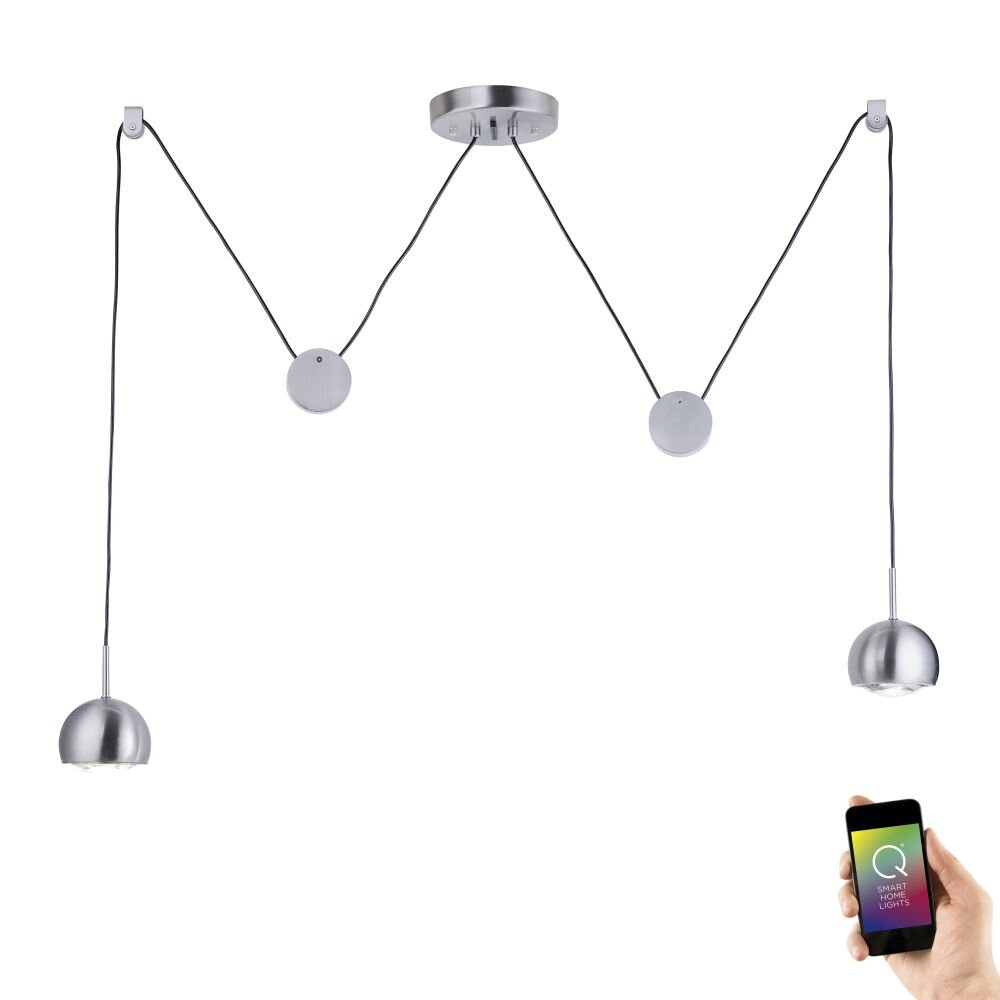 Paul Neuhaus Q-ADAM Lampa Wisząca LED Stal nierdzewna, 2-punktowe, Zdalne sterowanie, Zmieniacz kolorów main product photo