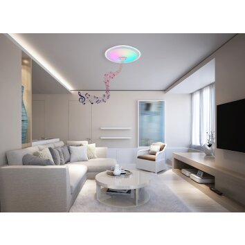 Globo DUNNY Lampa Sufitowa LED Biały, 1-punktowy, Zdalne sterowanie, Zmieniacz kolorów