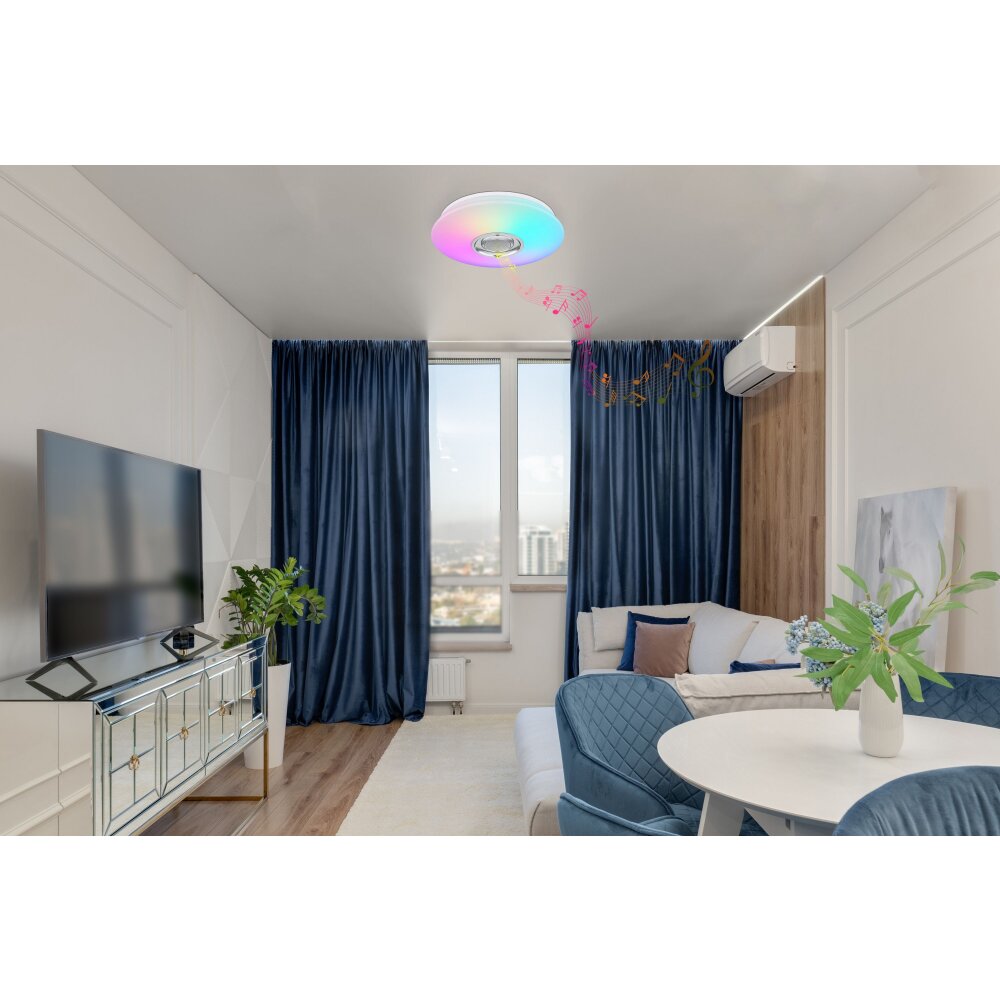 Globo DUNNY Lampa Sufitowa LED Biały, 1-punktowy, Zdalne sterowanie, Zmieniacz kolorów main product photo