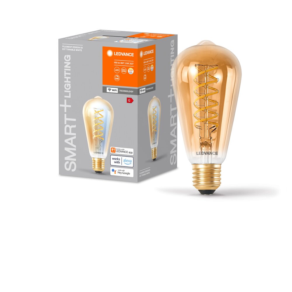 LEDVANCE SMART+WIFI LED E27 8 wat 2200-5000 kelwin 600 lumenów main product photo
