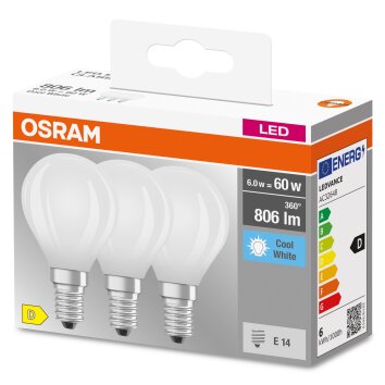 OSRAM CLASSIC P Zestaw 3 lamp LED E14 5,5 W 4000 kelwin 806 lumenówów