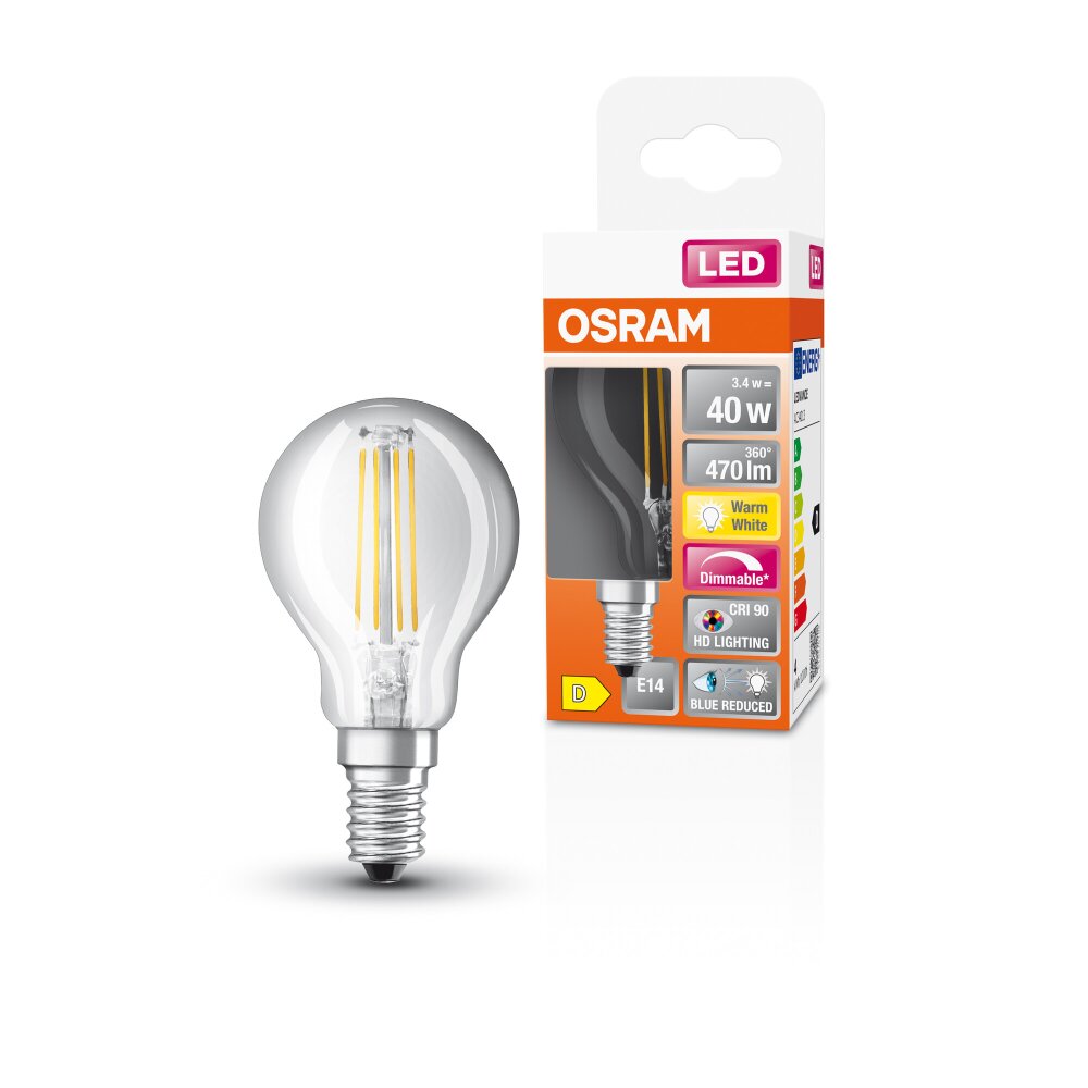 OSRAM SUPERSTAR LED E14 3,4 wat 2700 kelwin 470 lumenów main product photo