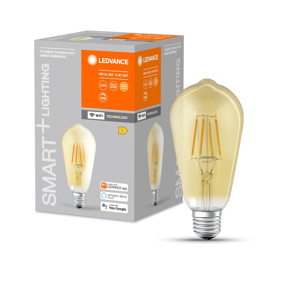 LEDVANCE SMART+ WiFi LED E27 6 W 2400 kelwin 680 lumenów main product photo