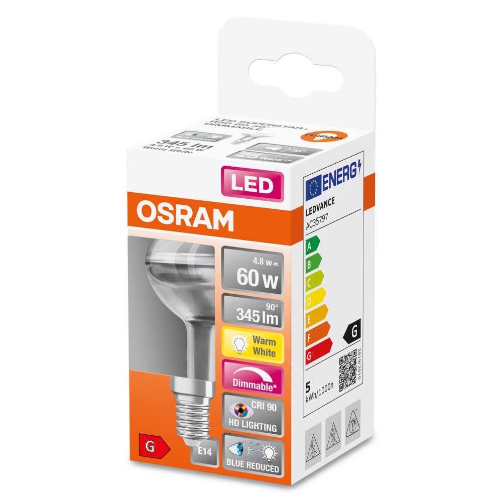 OSRAM SUPERSTAR PLUS LED E14 4,8 W 2700 kelwin 345 lumenówów main product photo