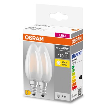 OSRAM CLASSIC B Zestaw 2 lamp LED E14 4 W 2700 kelwin 470 lumenówów