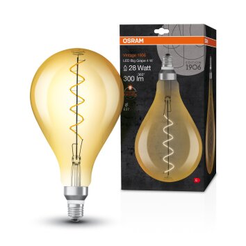 OSRAM Vintage 1906® LED E27 4 W 2000 kelwin 300 lumenówów