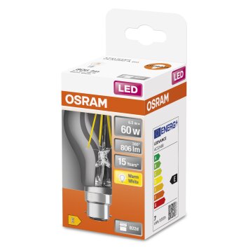 OSRAM CLASSIC A LED B22d 6,5 W 2700 kelwin 806 lumenówów