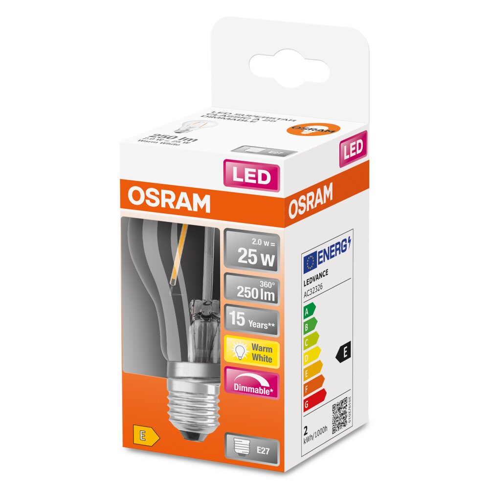 OSRAM LED Retrofit E27 2,2 W 2700 kelwin 250 lumenówów main product photo