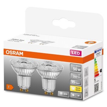 OSRAM LED STAR Zestaw 2 lamp GU10 4,3 W 2700 kelwin 350 lumenówów