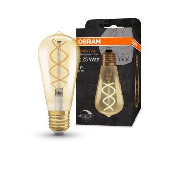 OSRAM Vintage 1906® LED E27 4 W 2000 kelwin 300 lumenówów