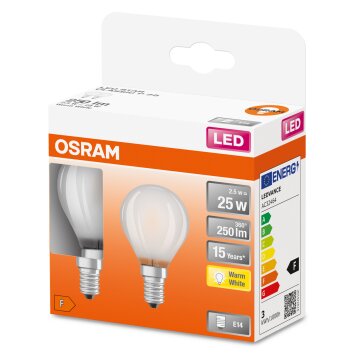 OSRAM LED Retrofit Zestaw 2 lamp E14 2,5 W 2700 kelwin 250 lumenówów