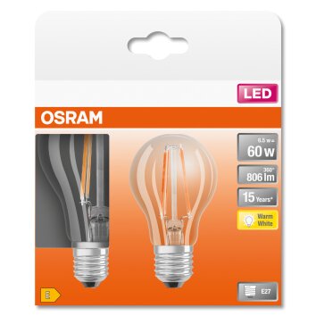 OSRAM LED Retrofit Zestaw 2 lamp E27 6,5 W 2700 kelwin 806 lumenówów