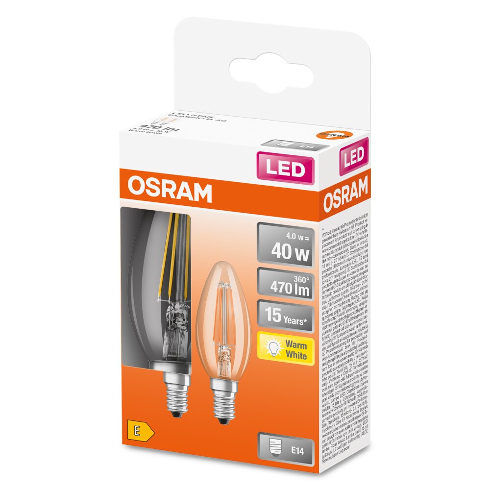 OSRAM LED Retrofit Zestaw 2 lamp E14 4 W 2700 kelwin 470 lumenów main product photo