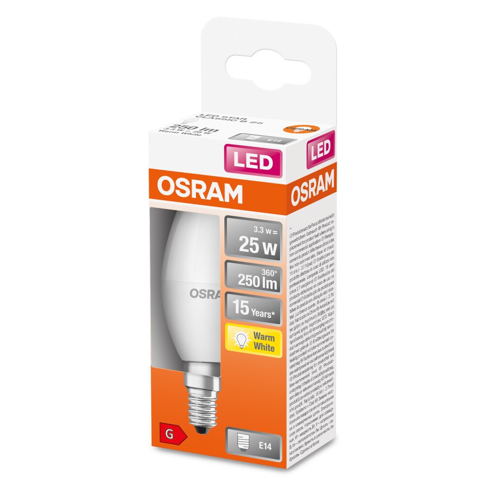 OSRAM LED STAR E14 3,3 W 2700 kelwin 250 lumenówów main product photo
