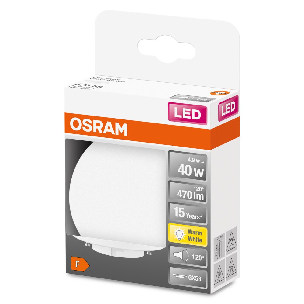 OSRAM LED STAR GX53 4,9 W 2700 kelwin 470 lumenów main product photo