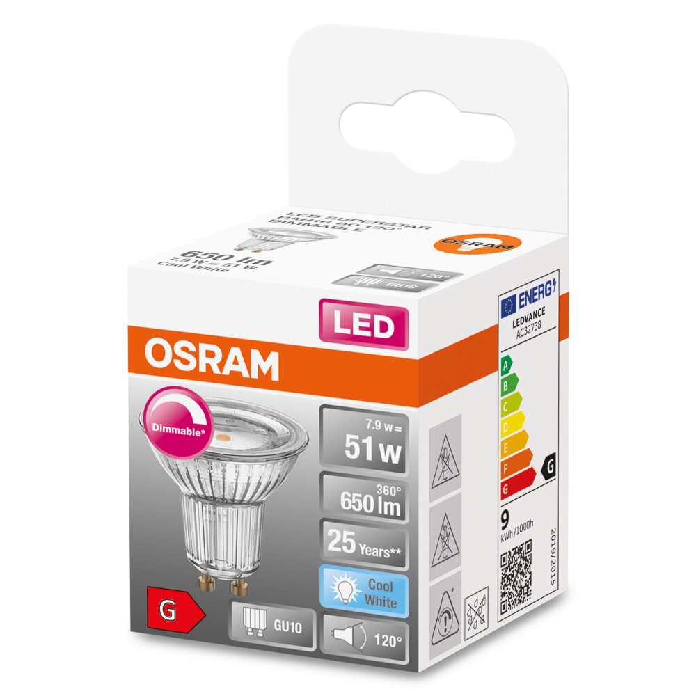 OSRAM LED SUPERSTAR GU10 7,9 W 4000 kelwin 650 lumenówów main product photo