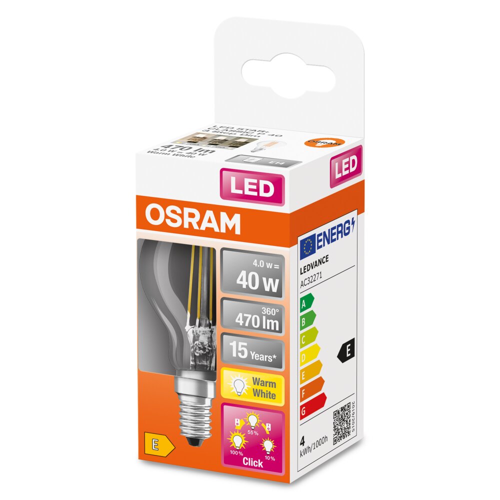 OSRAM CLASSIC P LED E14 4 wat 2700 kelwin 470 lumenów main product photo