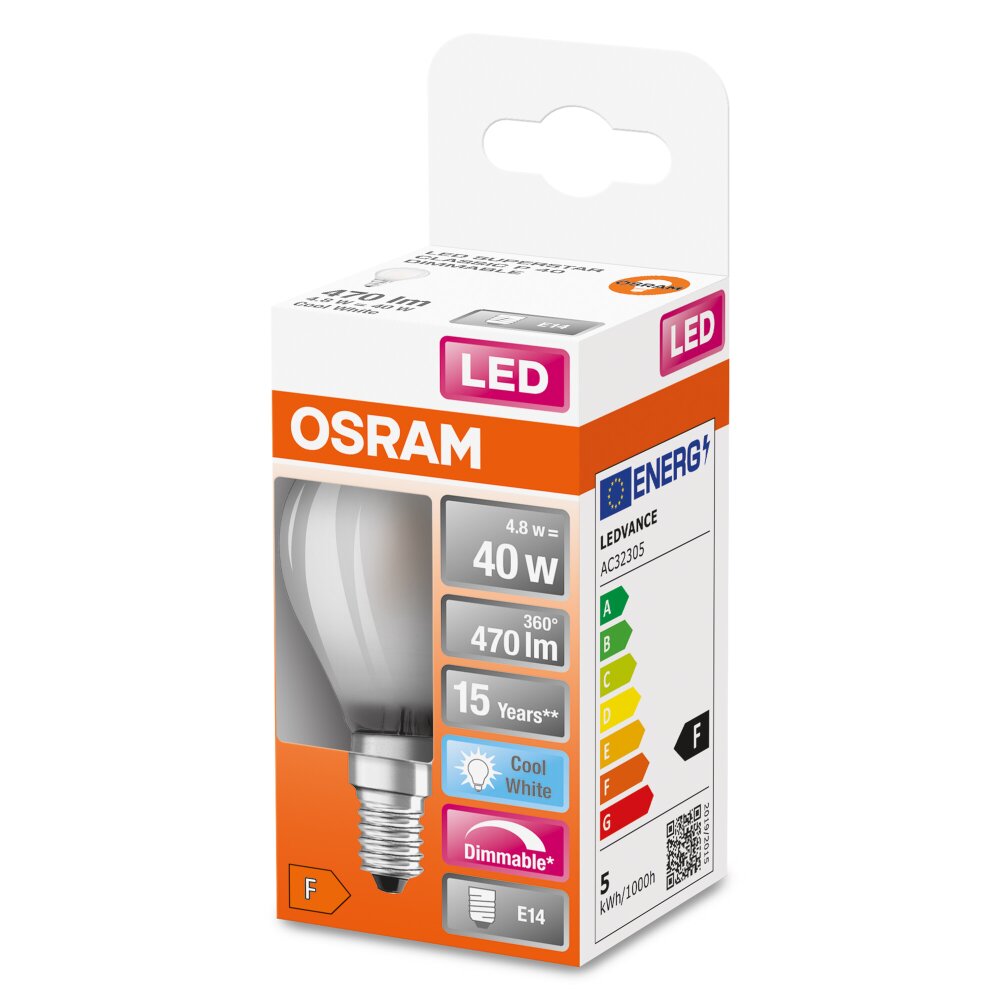 OSRAM LED Retrofit E14 4,8 W 4000 kelwin 470 lumenów main product photo