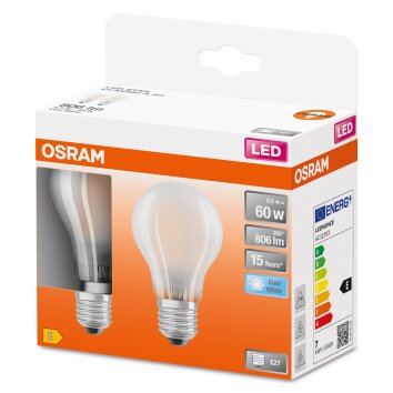 OSRAM LED Retrofit Zestaw 2 lamp E27 6,5 W 4000 kelwin 806 lumenówów