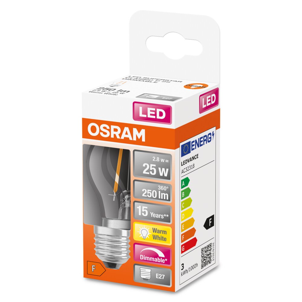 OSRAM LED Retrofit E27 2,8 W 2700 kelwin 250 lumenówów main product photo