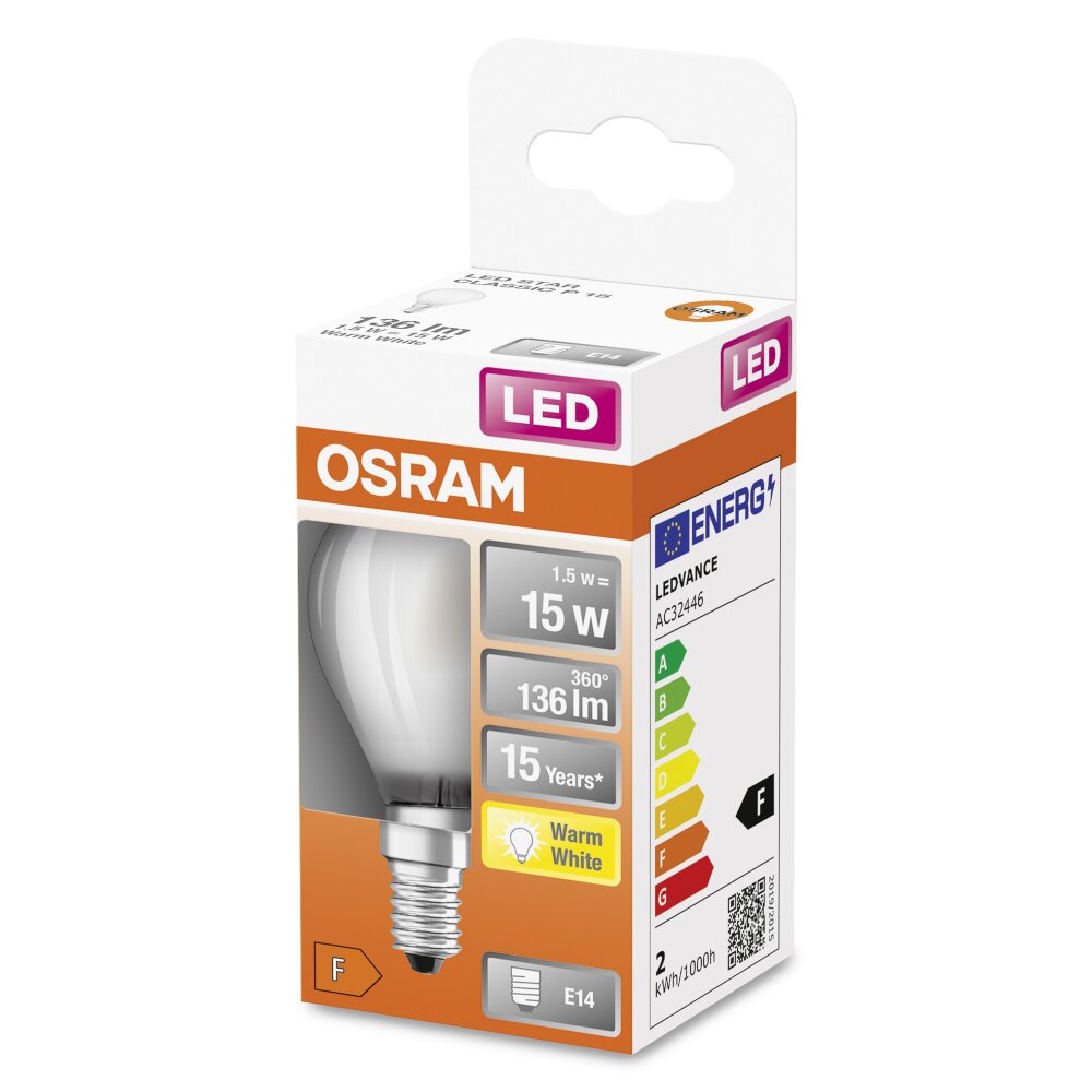 OSRAM LED Retrofit E14 1,5 W 2700 kelwin 136 lumenów main product photo