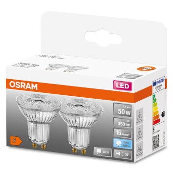 OSRAM LED STAR PAR16 Zestaw 2 GU10 4,3 W 4000 kelwin 350 lumenówów