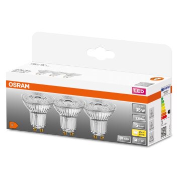 OSRAM LED STAR PAR16 Zestaw 3 żarówek GU10 2,6 W 2700 kelwin 230 lumenówów