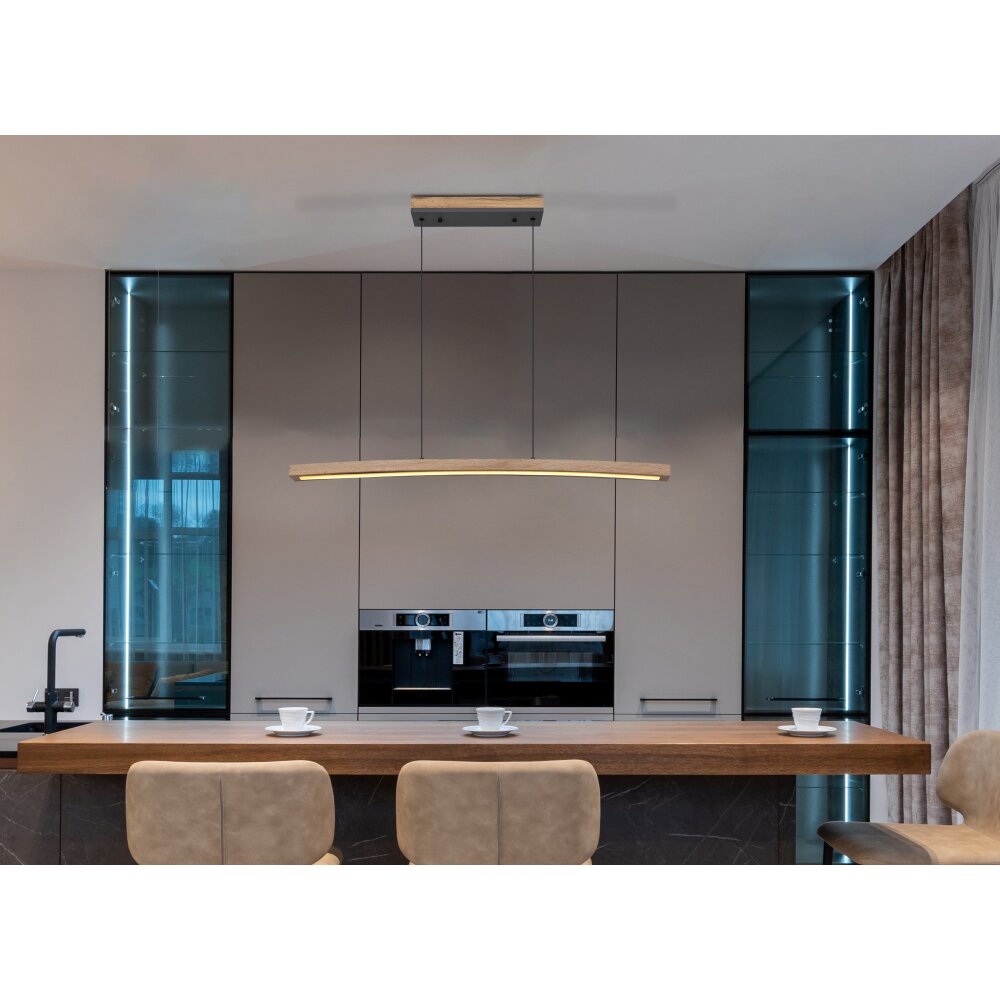 Globo DORO Lampa Wisząca LED Szary, Wygląd drewna, 1-punktowy main product photo