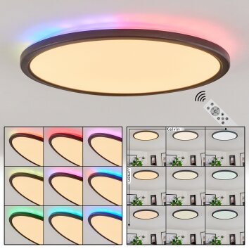 Hortinhas Lampa Sufitowa LED Czarny, 1-punktowy, Zdalne sterowanie, Zmieniacz kolorów