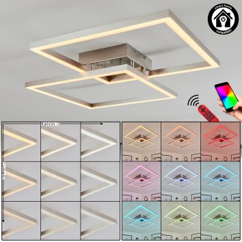 Relous Lampa Sufitowa LED Stal nierdzewna, 2-punktowe, Zdalne sterowanie, Zmieniacz kolorów
