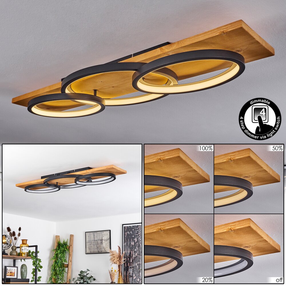 Pompu Lampa Sufitowa LED Ecru, Czarny, 1-punktowy main product photo