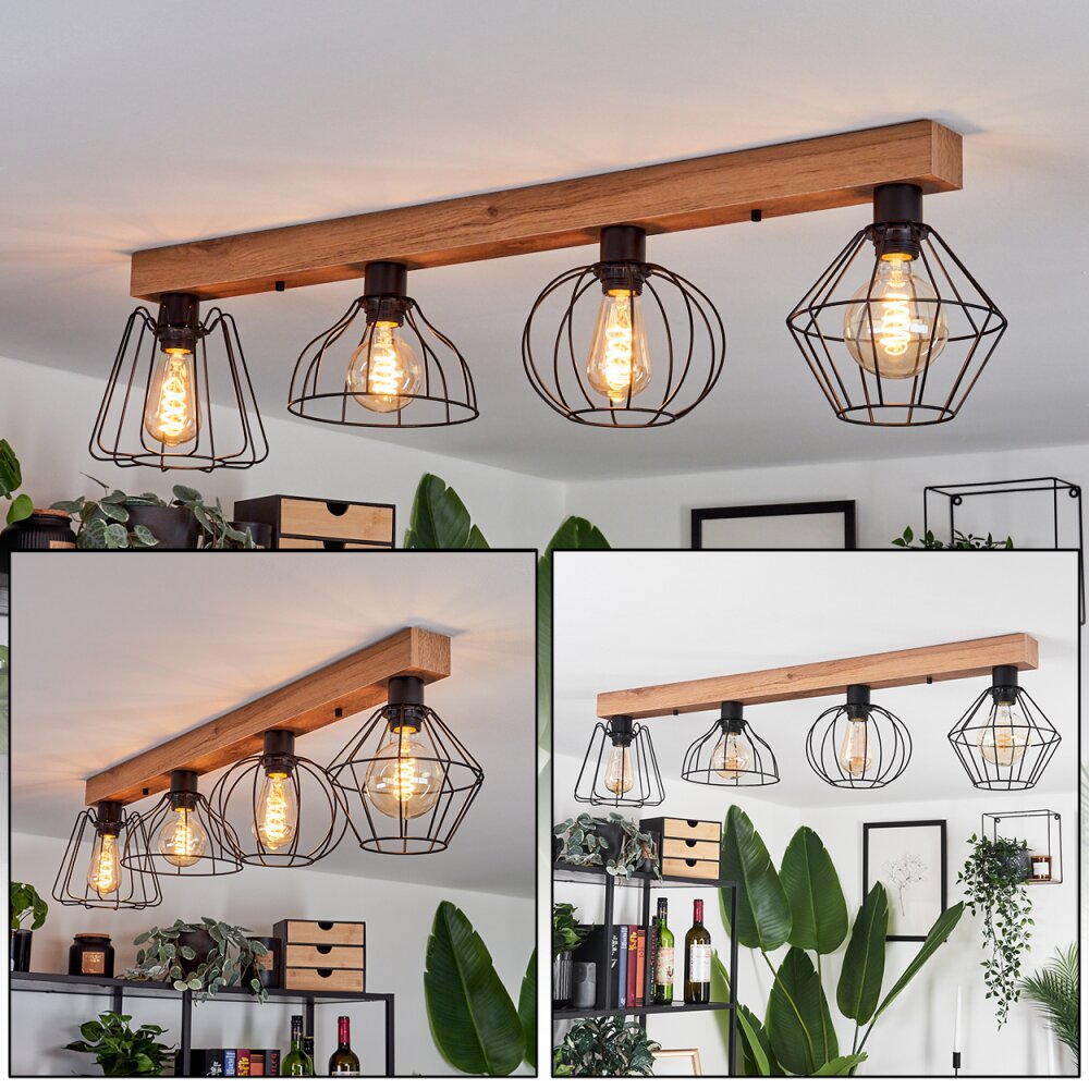 Aumal Lampa Sufitowa Wygląd drewna, 4-punktowe main product photo