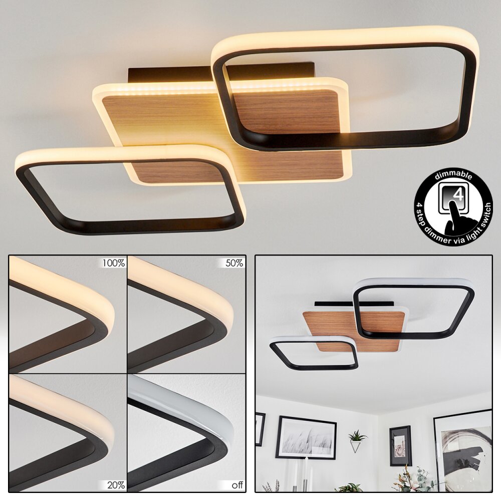 Tiutiella Lampa Sufitowa LED Brązowy, Wygląd drewna, Czarny, 1-punktowy main product photo