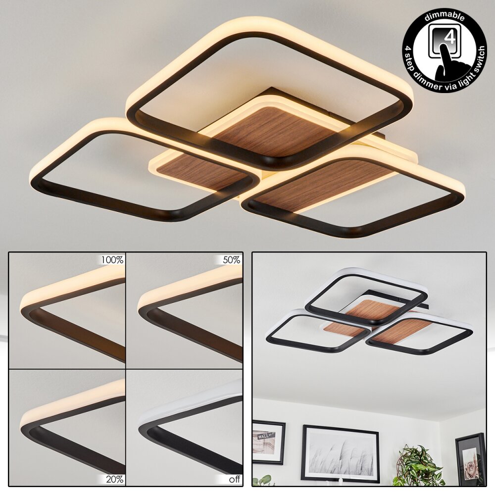 Tiutiella Lampa Sufitowa LED Brązowy, Wygląd drewna, Czarny, 1-punktowy main product photo