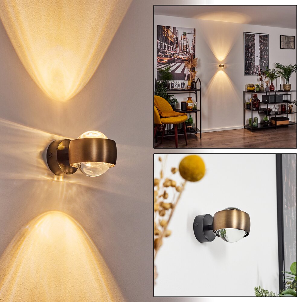 Sapri Lampa ścienna Stary mosiądz, Czarny, 1-punktowy main product photo