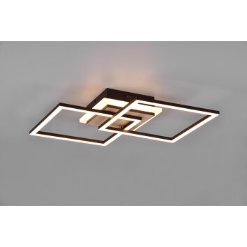 Reality Giro Lampa Sufitowa LED Wygląd drewna, Czarny, 1-punktowy, Zdalne sterowanie