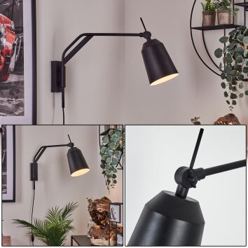 Sacriquier Lampa ścienna Czarny, 1-punktowy