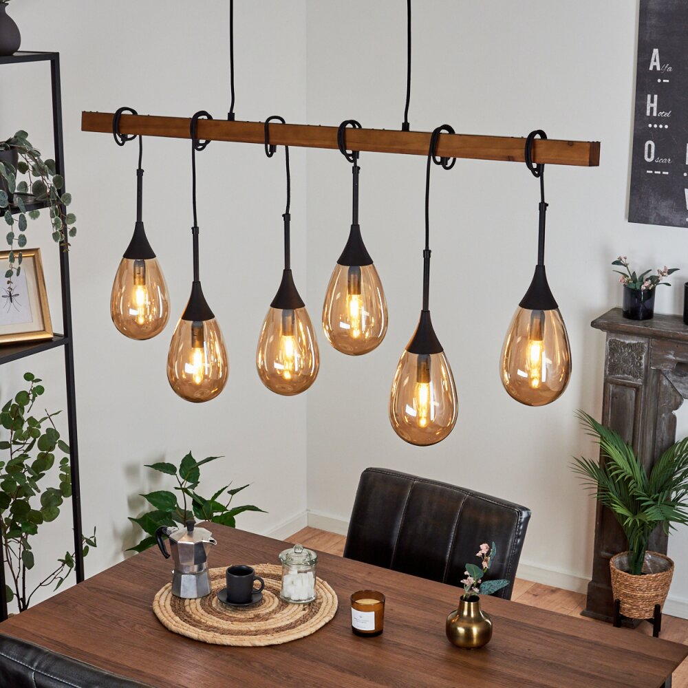 Pedreles Lampa Wisząca Ecru, Czarny, 6-punktowe main product photo
