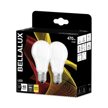 BELLALUX Zestaw 2 lamp LED E27 4,9 W 2700 kelwin 470 lumenówów