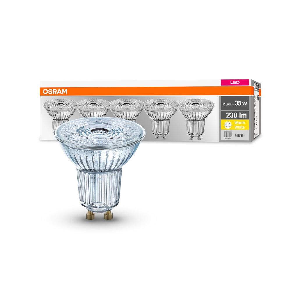 OSRAM Zestaw 5 lamp LED GU10 2,6 W 2700 kelwin 230 lumenówów main product photo