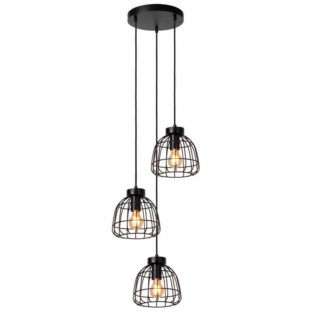 Lucide FILOX Lampa Wisząca Czarny, 3-punktowe main product photo
